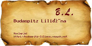 Budaspitz Liliána névjegykártya
